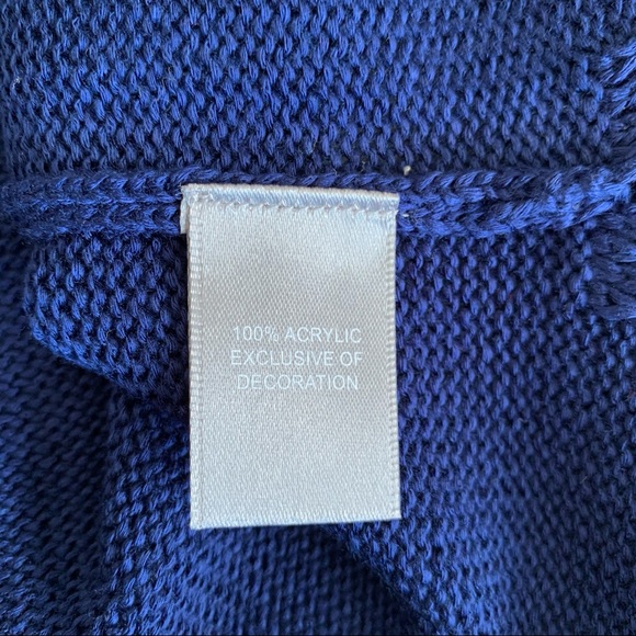 Marled sweater deep royal blue red USA knit design - Picture 8 of 9